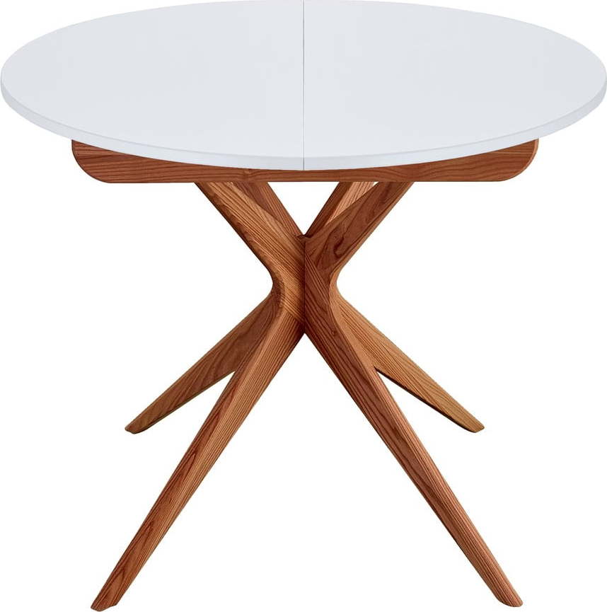 Kulatý rozkládací jídelní stůl s přídavnou deskou ø 90 cm Jubi – Ragaba Ragaba