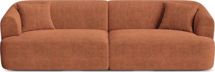 Manšestrová pohovka v terakotové barvě 255 cm Campi – Cosmopolitan Design Cosmopolitan design