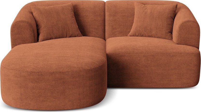 Manšestrová rohová pohovka v terakotové barvě (levý roh/s lenoškou) Campi – Cosmopolitan Design Cosmopolitan design