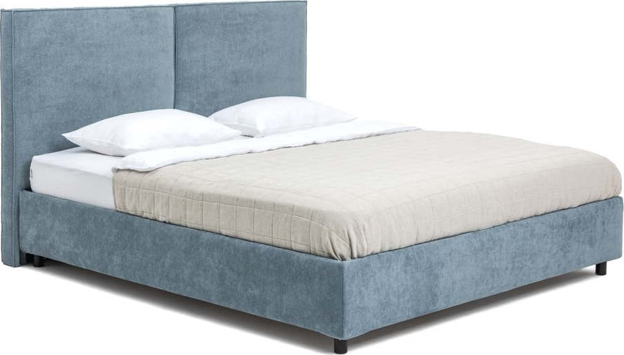 Modrá čalouněná dvoulůžková postel s úložným prostorem s roštem 160x200 cm Myra Bold – Bonami Selection Bonami Selection