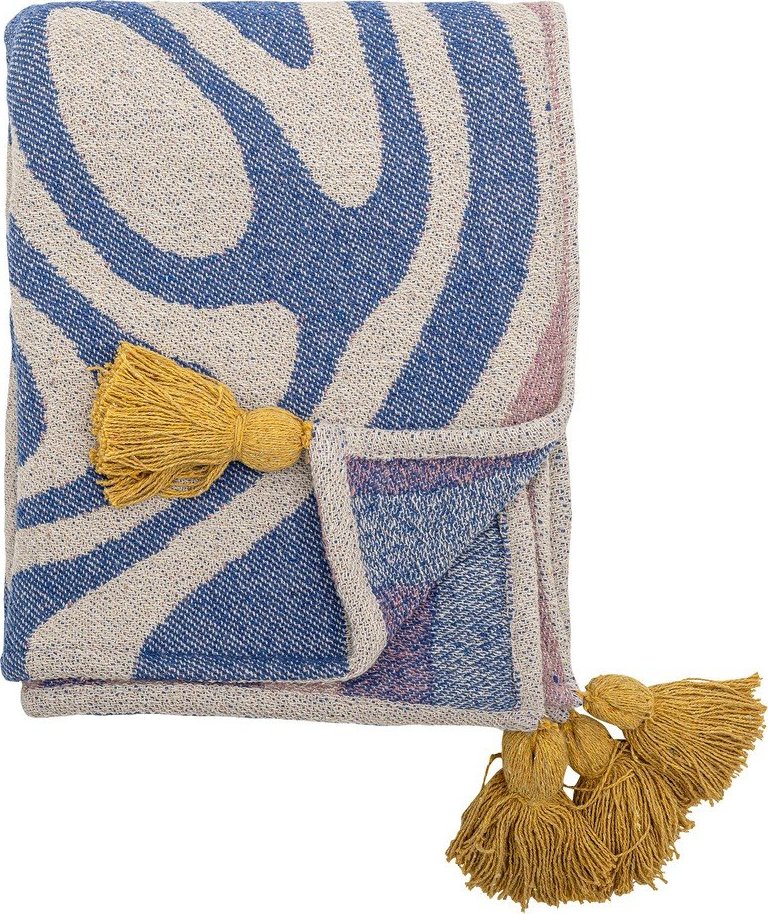 Modrá deka s příměsí bavlny 130x160 cm Arlie – Bloomingville Bloomingville