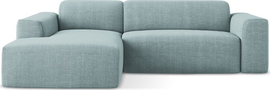 Modrá rohová pohovka (levý roh/s lenoškou) Keli – Makamii Makamii