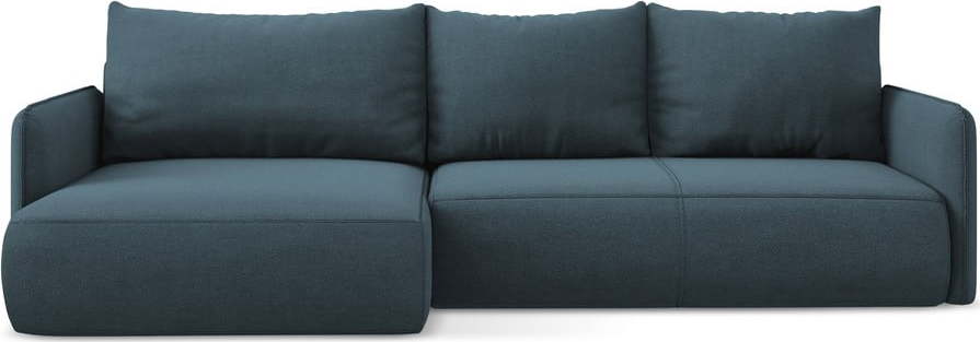 Modrá rozkládací/s úložným prostorem rohová pohovka (levý roh/s lenoškou) Nanea - II. jakost – Makamii Makamii