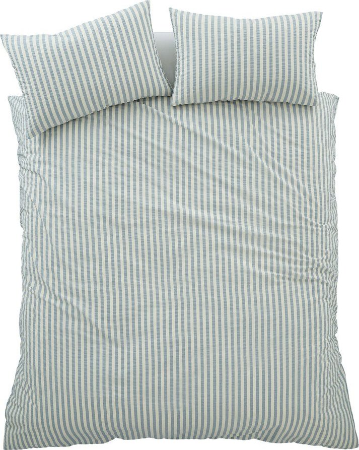 Modré 3dílné povlečení na dvoulůžko/prodloužené 230x220 cm Cotton Rich Woven Stripe – Pineapple Elephant Pineapple Elephant