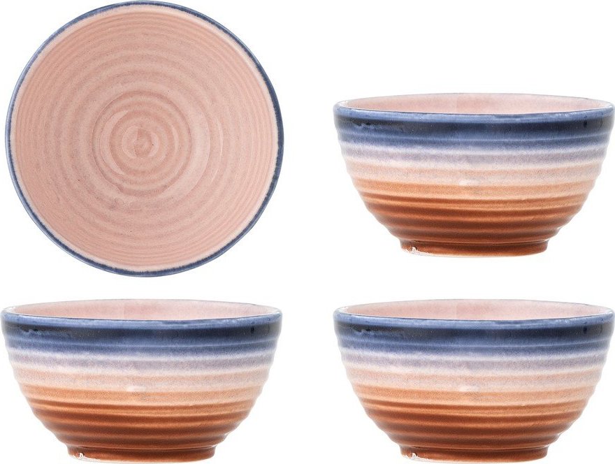 Modré/oranžové keramické misky v sadě 4 ks 110 ml Tatum – Bloomingville Bloomingville
