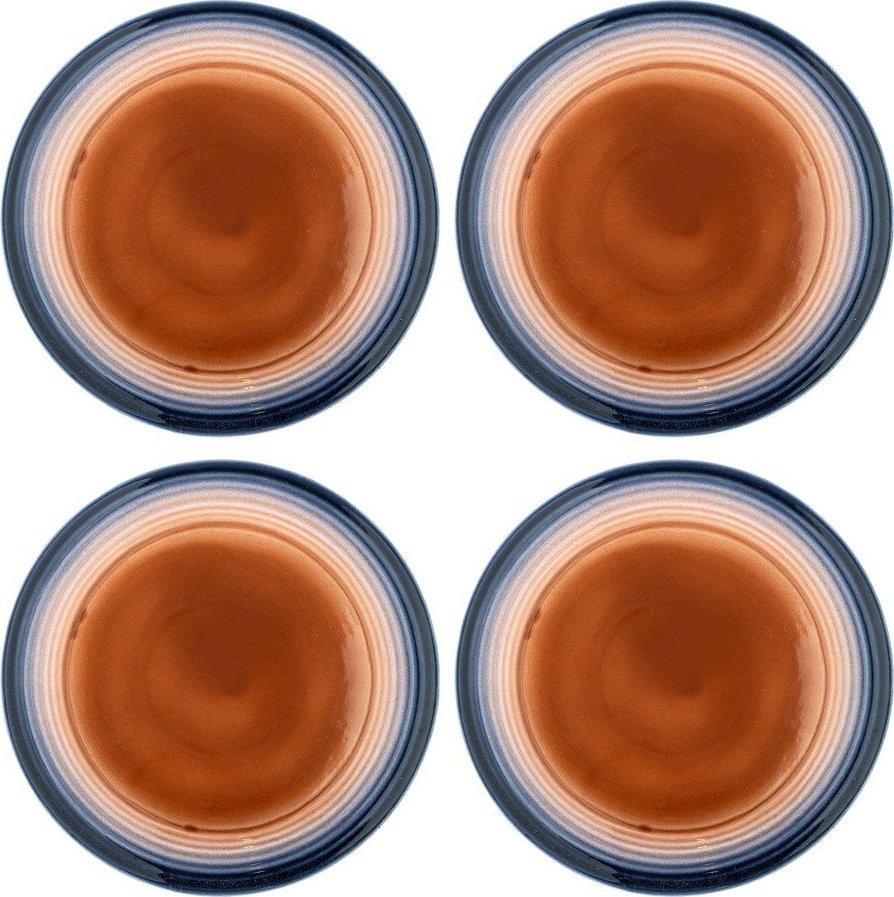 Modré/oranžové talíře v sadě 4 ks z kameniny ø 27 cm Tatum – Bloomingville Bloomingville