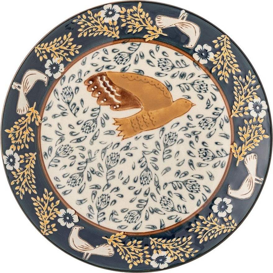 Modrý dezertní talíř z kameniny ø 16 cm Hezha – Bloomingville Bloomingville