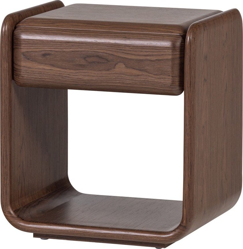 Noční stolek s poličkami v tmavě přírodní barvě Elura – WOOOD WOOOD