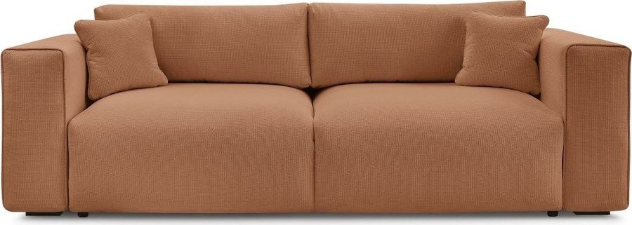 Oranžová rozkládací/s úložným prostorem pohovka 265 cm Ezechiel – Bobochic Paris Bobochic Paris