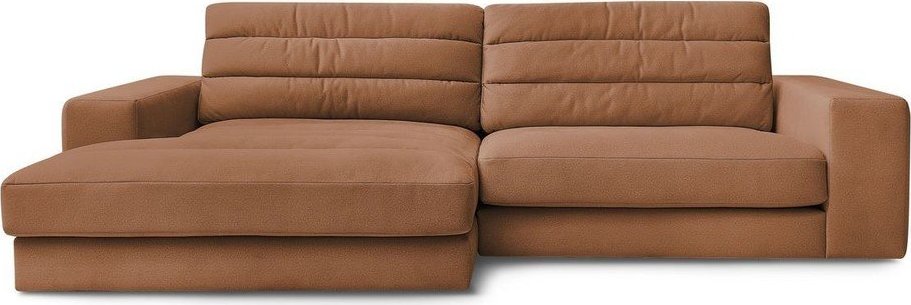 Oranžová sametová rohová pohovka (levý roh/s lenoškou) Sierra – Bobochic Paris Bobochic Paris