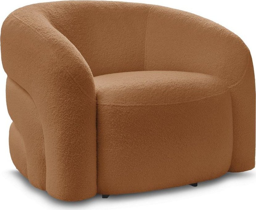 Oranžové otočné křeslo z textilie bouclé Elina – Bobochic Paris Bobochic Paris