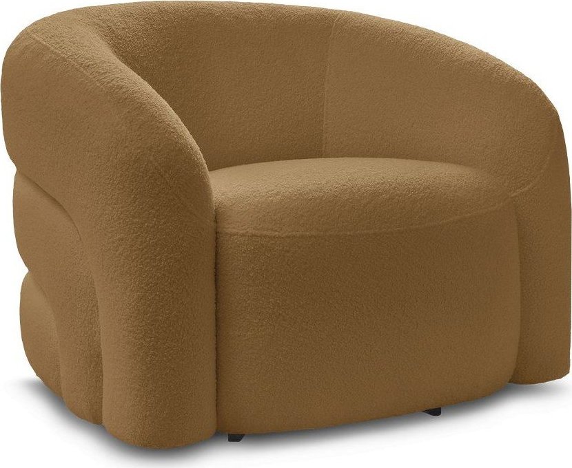 Otočné křeslo z textilie bouclé v hořčicové barvě Elina – Bobochic Paris Bobochic Paris