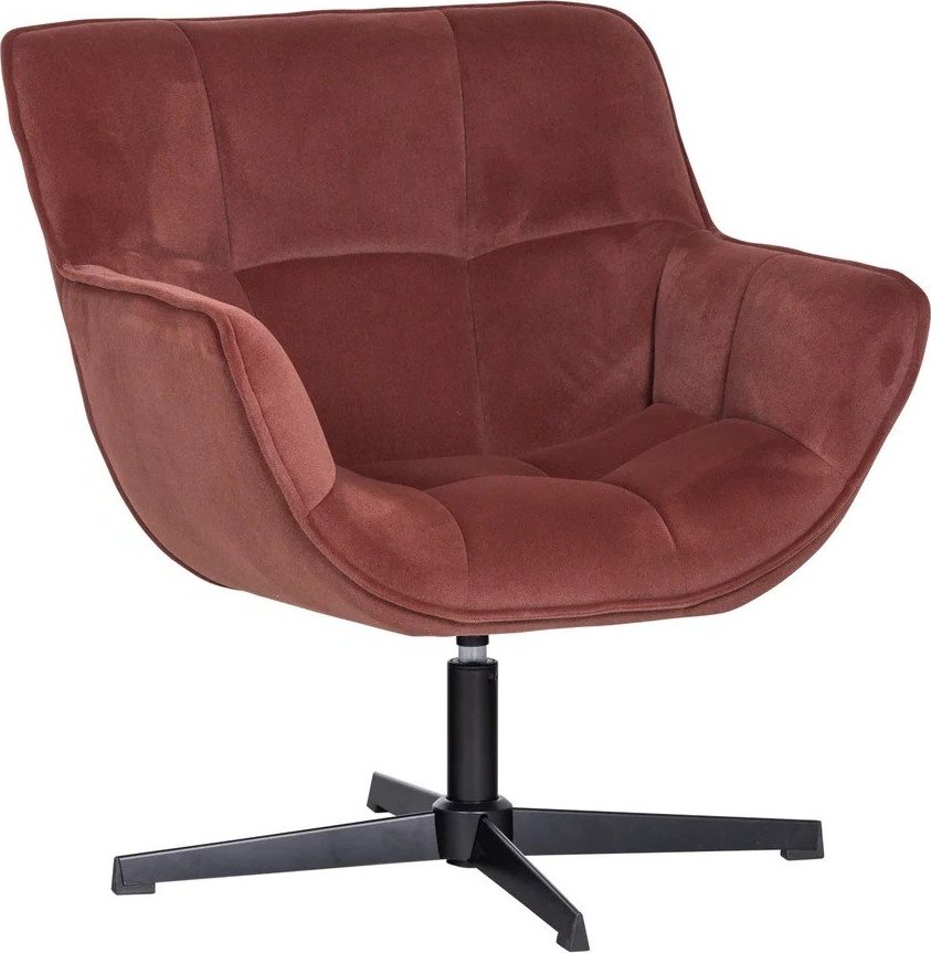 Otočné sametové křeslo v terakotové barvě Wibo – WOOOD WOOOD