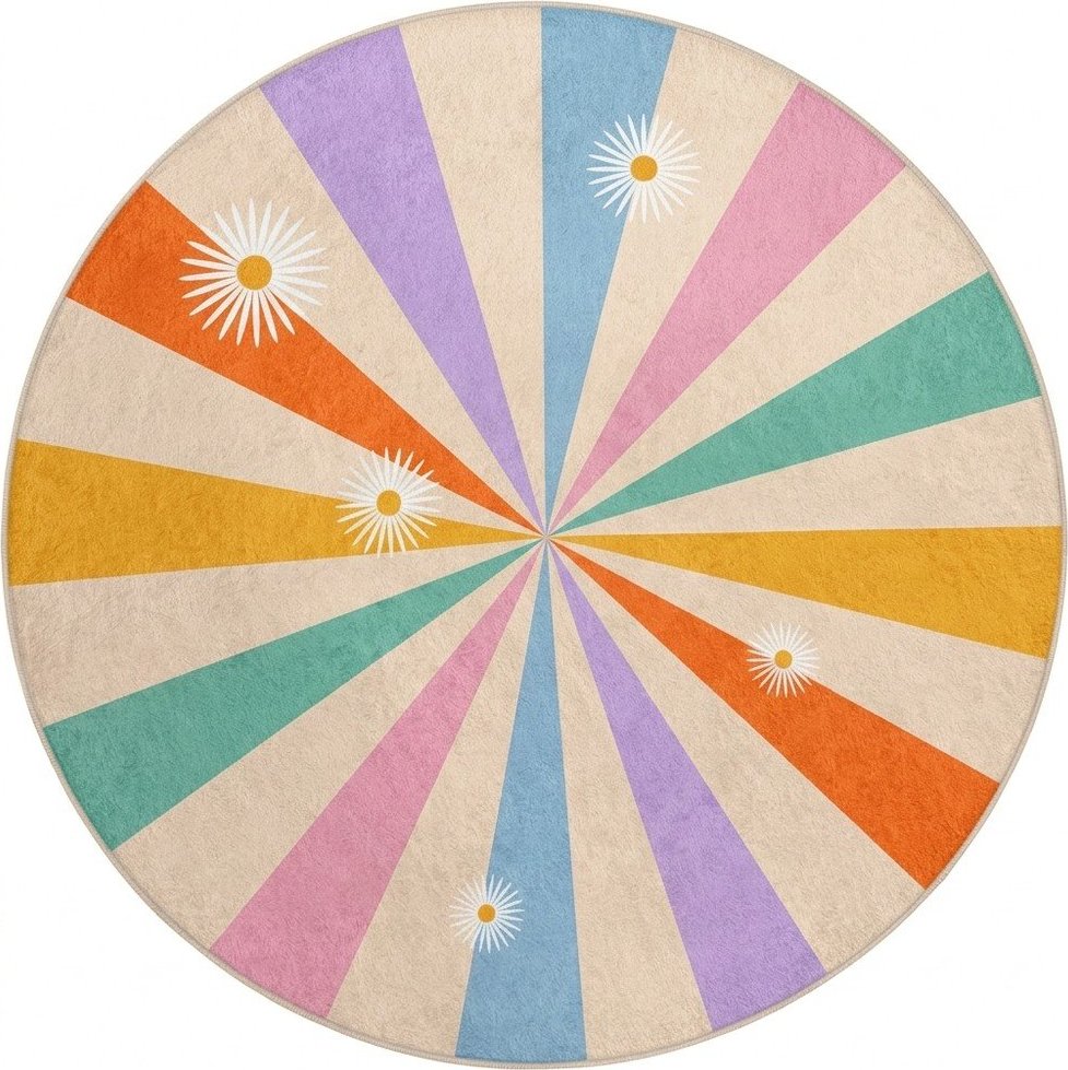 Pratelný dětský koberec ø150 cm Rainbow Daisy – Mila Home Mila Home
