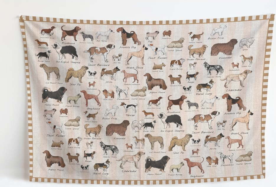 Přehoz na dvoulůžko 170x240 cm Dog Types – Little Nice Things Little Nice Things