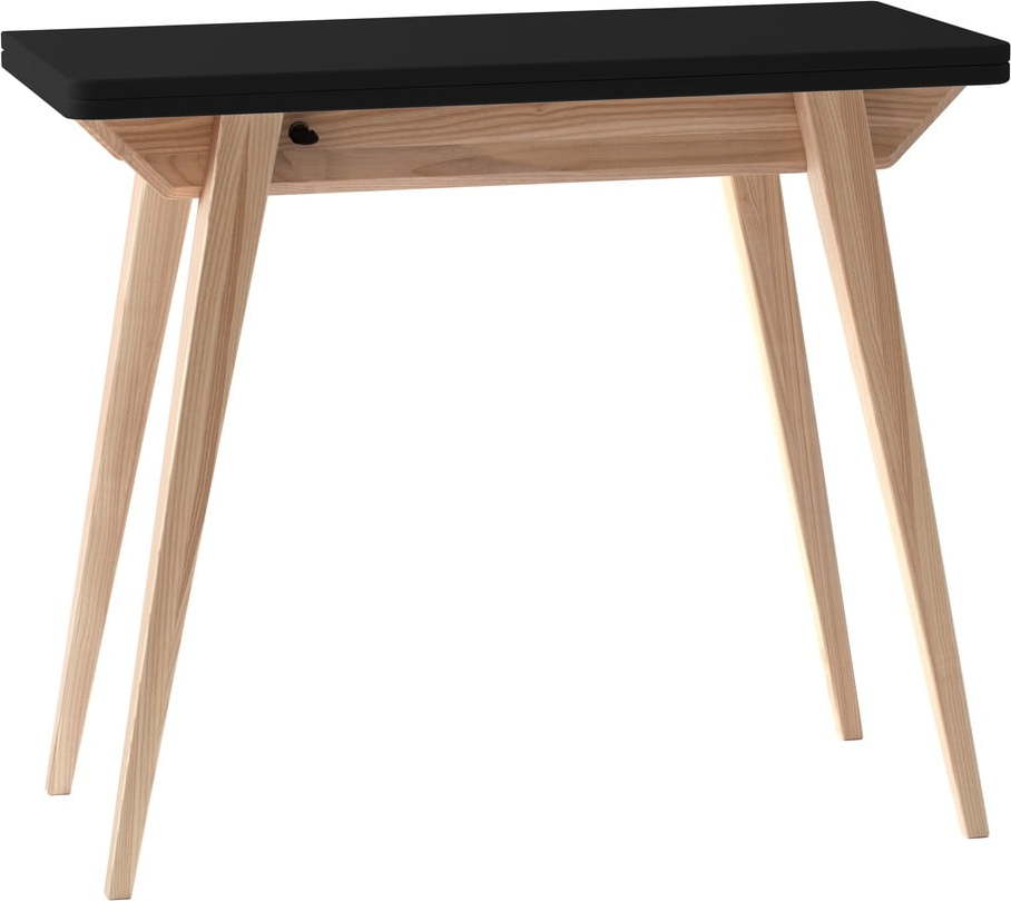 Rozkládací jídelní stůl s přídavnou deskou s černou deskou 90x45 cm Envelope – Ragaba Ragaba