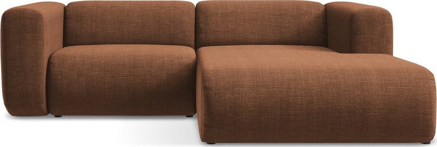 Rohová pohovka v terakotové barvě (pravý roh/s lenoškou) Ekahi – Makamii Makamii