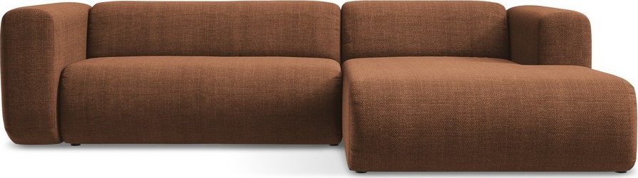 Rohová pohovka v terakotové barvě (pravý roh/s lenoškou) Ekahi – Makamii Makamii