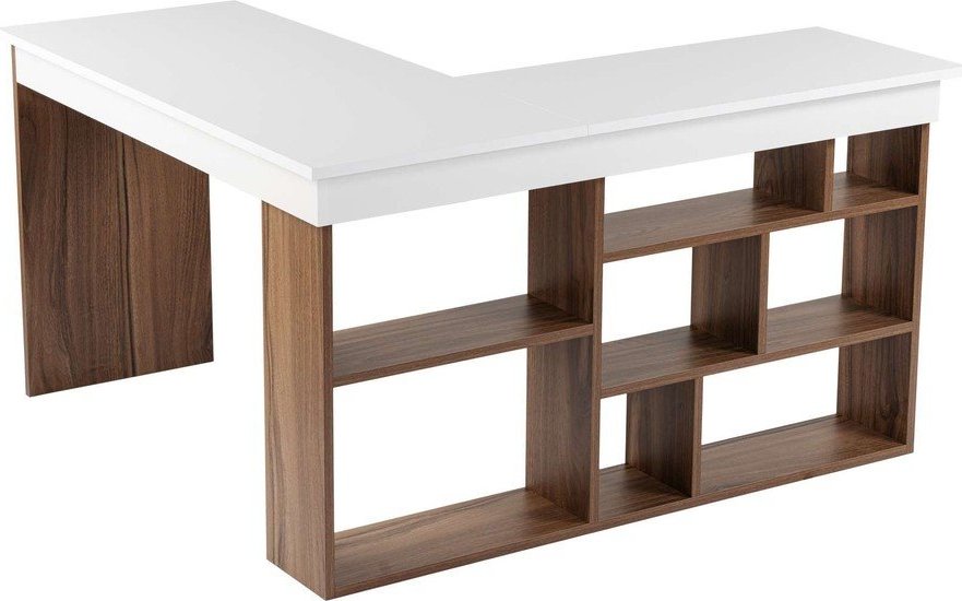 Rohový pracovní stůl v dekoru ořechu 120x130 cm Vesper – Kalune Design Kalune Design