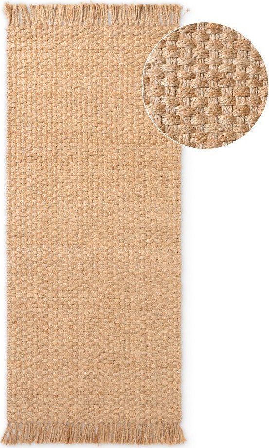 Oboustranný/ručně tkaný jutový běhoun v přírodní barvě 80x200 cm Fjord – Hanse Home Hanse Home
