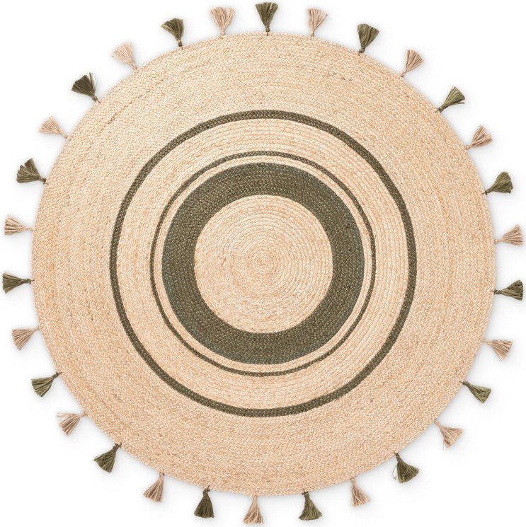 Oboustranný/ručně tkaný jutový kulatý koberec v přírodní barvě ø 150 cm Basil – Hanse Home Hanse Home
