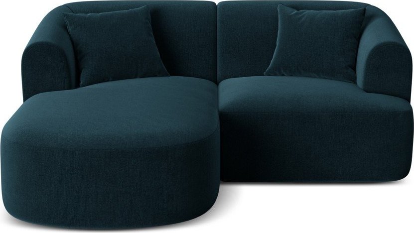 Sametová rohová pohovka v petrolejové barvě (levý roh/s lenoškou) Campi – Cosmopolitan Design Cosmopolitan design