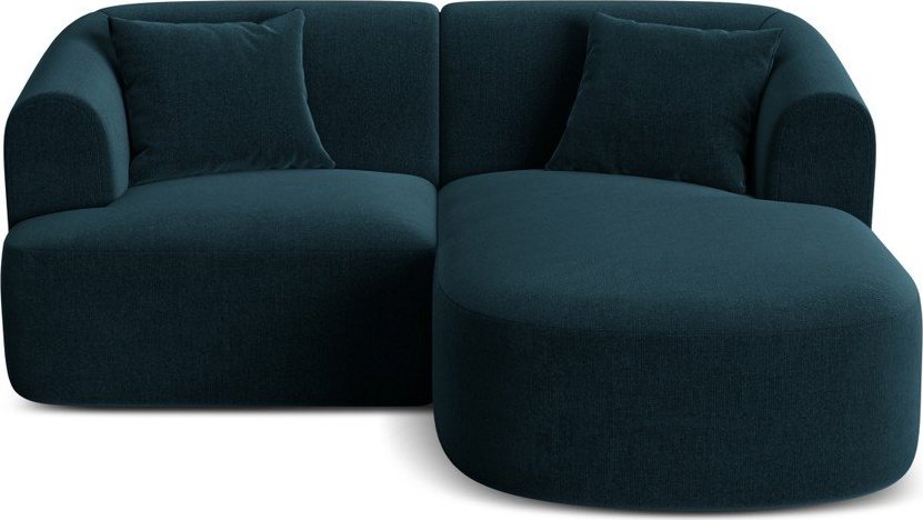 Sametová rohová pohovka v petrolejové barvě (pravý roh/s lenoškou) Campi – Cosmopolitan Design Cosmopolitan design