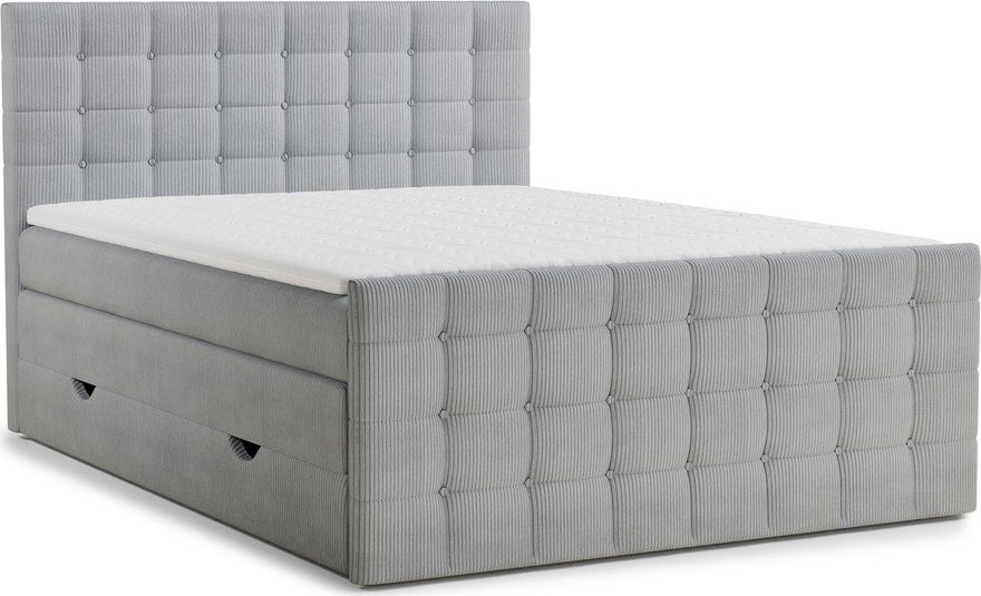 Šedá boxspring postel s úložným prostorem 180x200 cm Tasca – Maison de Rêve Maison de Reve