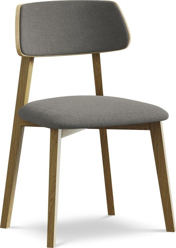 Šedá jídelní židle z masivního dřeva Niu – Makamii Makamii
