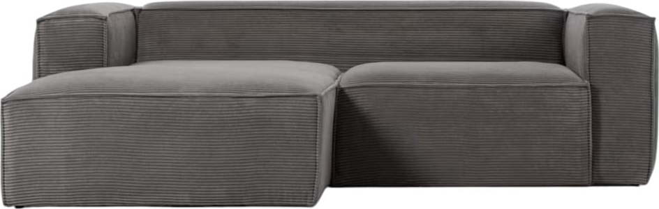 Šedá manšestrová rohová pohovka (levý roh) Blok – Kave Home Kave Home