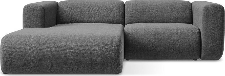 Šedá rohová pohovka (levý roh/s lenoškou) Ekahi – Makamii Makamii