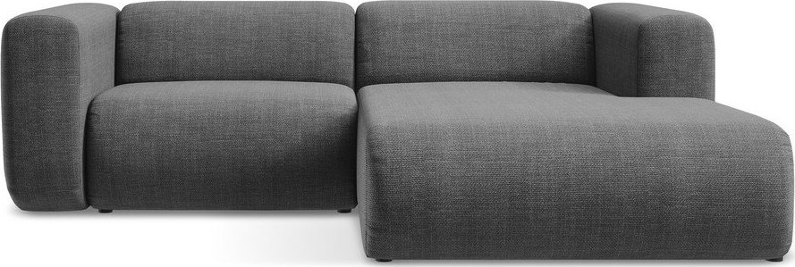 Šedá rohová pohovka (pravý roh/s lenoškou) Ekahi – Makamii Makamii