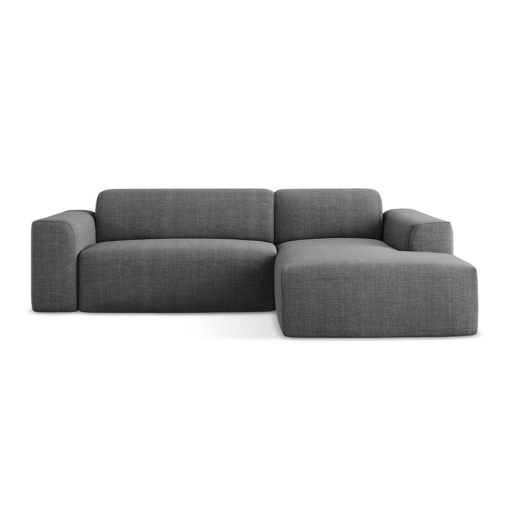 Šedá rohová pohovka (pravý roh/s lenoškou) Keli – Makamii Makamii