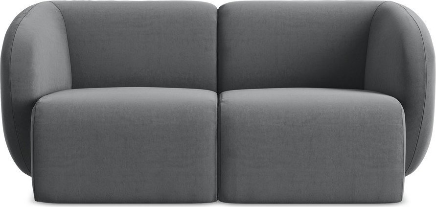 Šedá sametová pohovka 174 cm Lani – Makamii Makamii