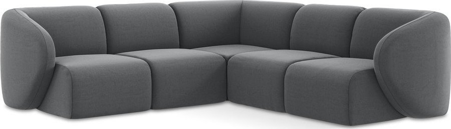Šedá sametová rohová pohovka Lani – Makamii Makamii