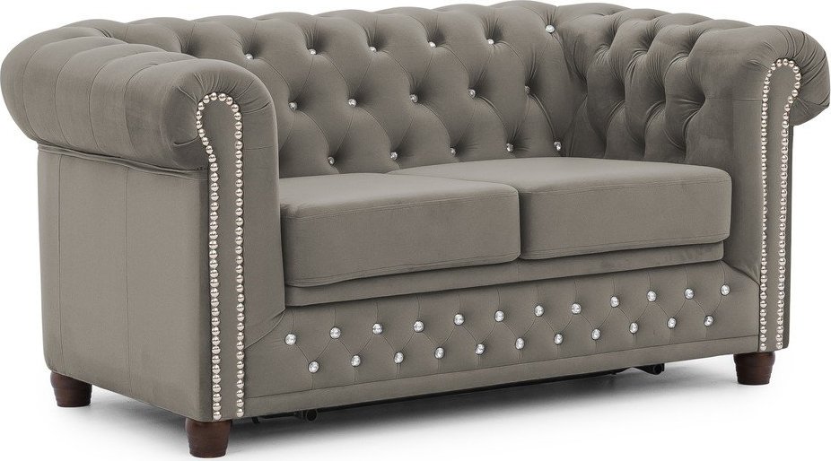 Šedá sametová rozkládací pohovka 148 cm York Blik – Ropez Ropez