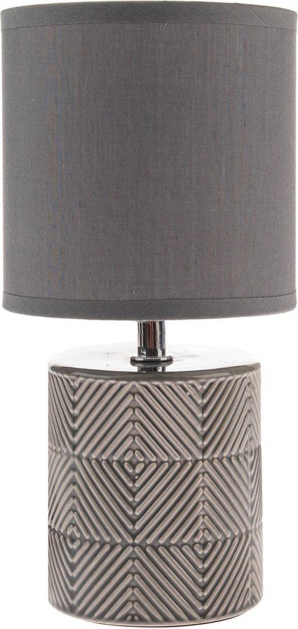 Šedá stolní lampa s textilním stínidlem (výška 27 cm) – Dakls Dakls