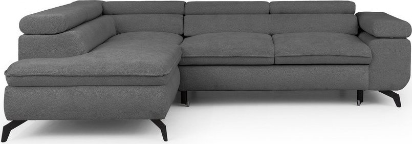 Šedá žinylková rohová pohovka (levý roh/do L) Marbeya – Ropez Ropez