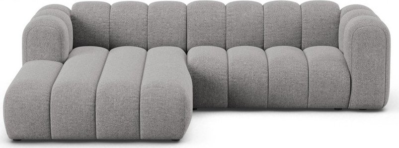 Šedá žinylková rohová pohovka (levý roh/s lenoškou) Lupine – Micadoni Micadoni