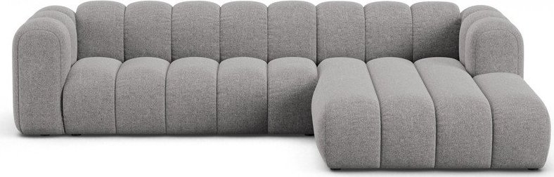 Šedá žinylková rohová pohovka (pravý roh/s lenoškou) Lupine – Micadoni Micadoni