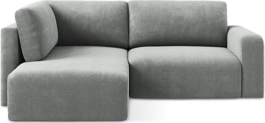 Šedá žinylková rozkládací/s úložným prostorem rohová pohovka (levý roh/do L) Kona – Makamii Makamii