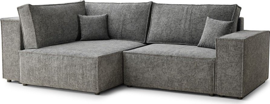 Šedá žinylková rozkládací/s úložným prostorem rohová pohovka (levý roh/do L) Tonga – Maison de Rêve Maison de Reve