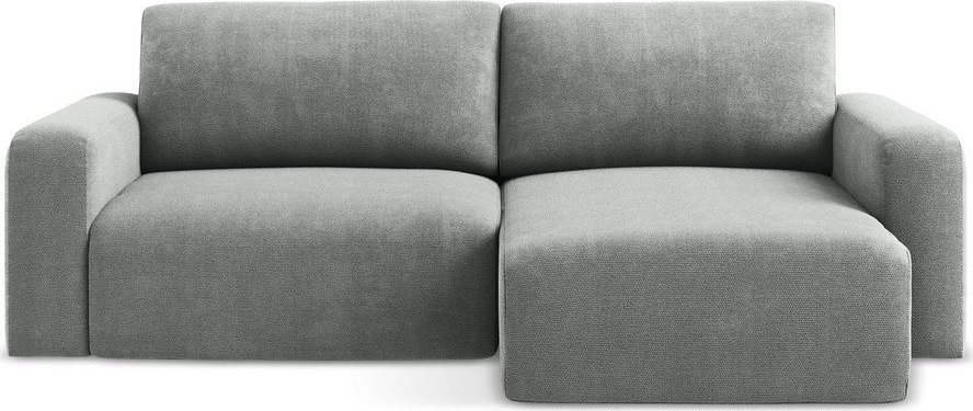 Šedá žinylková rozkládací/s úložným prostorem rohová pohovka (pravý roh/s lenoškou) Kona – Makamii Makamii