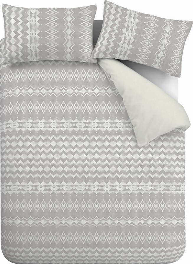 Šedé fleecové povlečení 200x200 cm Alpine - Catherine Lansfield Catherine Lansfield
