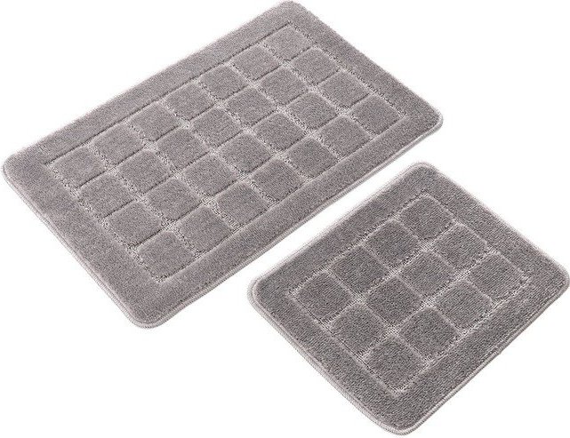 Šedé koupelnové předložky v sadě 2 ks 50x80 cm Kareli – Foutastic Foutastic