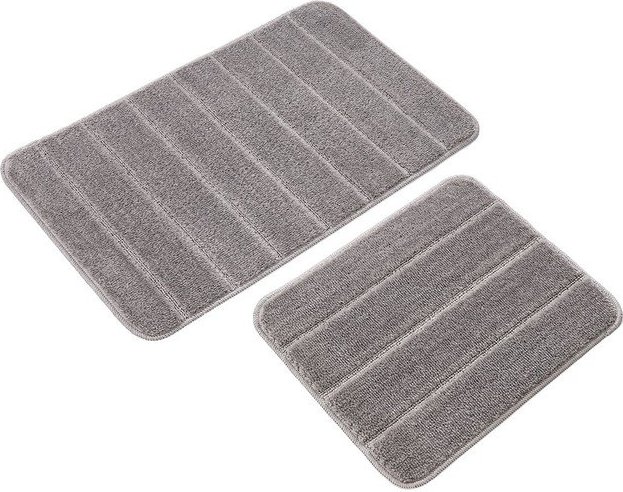 Šedé koupelnové předložky v sadě 2 ks 50x80 cm Yeni Cizgli – Foutastic Foutastic
