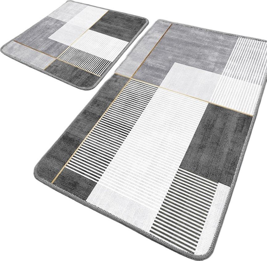 Šedé koupelnové předložky v sadě 2 ks 60x100 cm Pendor – Foutastic Foutastic