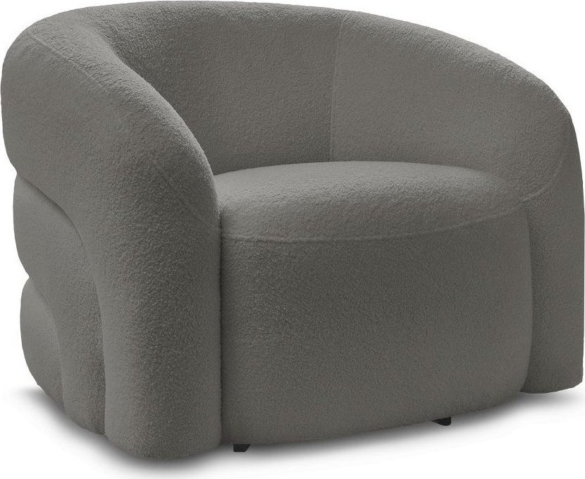Šedé otočné křeslo z textilie bouclé Elina – Bobochic Paris Bobochic Paris