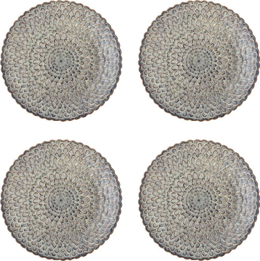 Šedé talíře v sadě 4 ks z kameniny ø 26