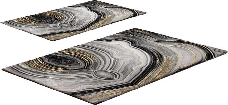 Šedé/ve zlaté barvě koupelnové předložky v sadě 2 ks 60x100 cm CT – Foutastic Foutastic